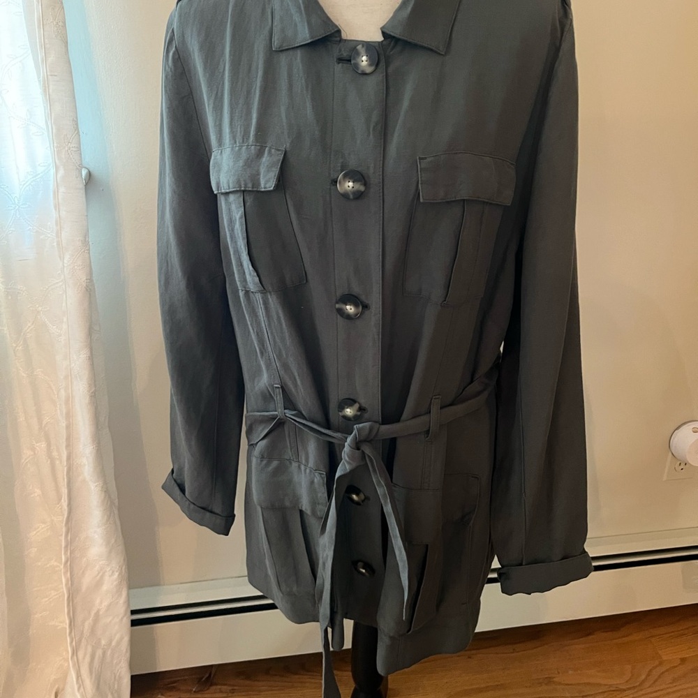 J. Jill Green Utility Jacket with Belted Waist
